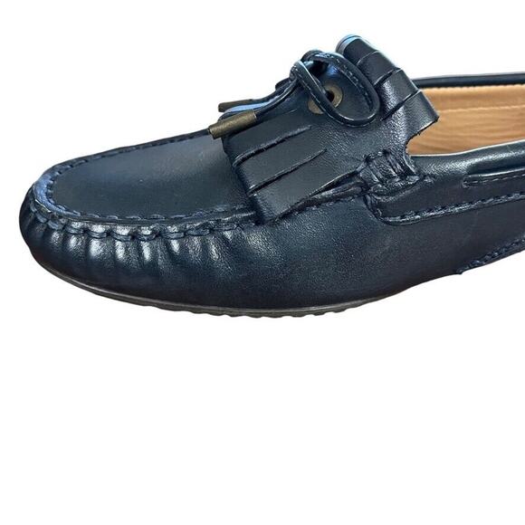 Sebago Meriden Kiltie Navy Leather Womens Driving Loafers Flats Slip On Shoes 10 - Picture 5 of 16